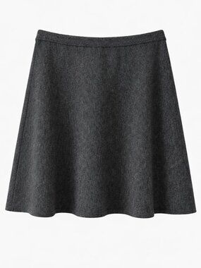 Eileen Fisher Merino Wool A Line Pull On Skirt Size Medium Gray Knit Minimalist